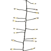 9.8' 300L Warm White Superbright Twinkle LED Green Wire Cluster Garland
