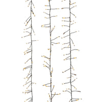 9.8' 300L Warm White Superbright Twinkle LED Green Wire Cluster Garland
