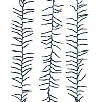 16' 480L Multicolor 3MM LED Multifunction Cluster Garland With Green Wire