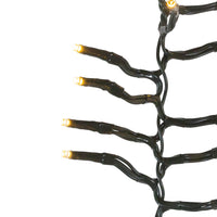 16' 480L Warm White 3MM LED Multifunction Cluster Garland With Green Wire