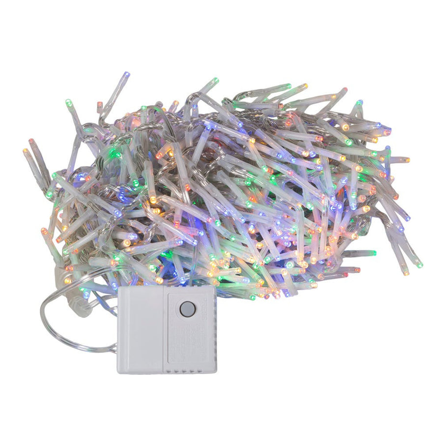 16' 480L Multicolor 3MM LED Multifunction Cluster Garland With Clear Wire