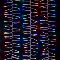 16' 480L Multicolor 3MM LED Multifunction Cluster Garland With Clear Wire