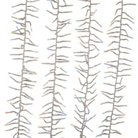 16' 480L Multicolor 3MM LED Multifunction Cluster Garland With Clear Wire