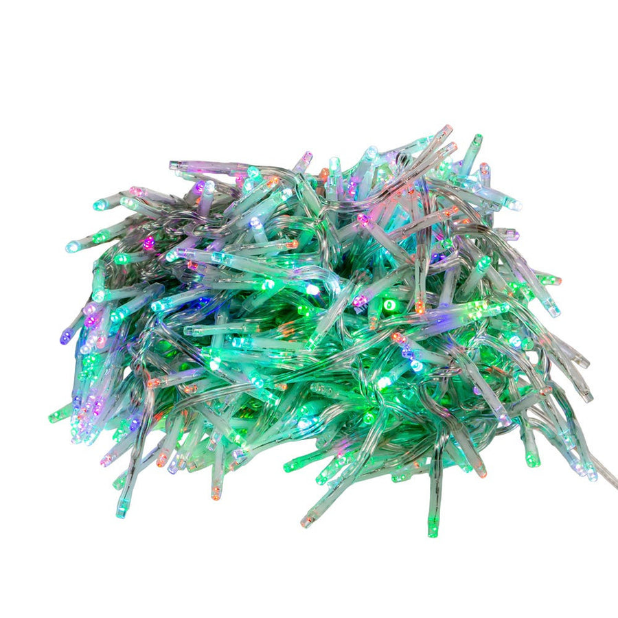 16' 480L RGB 3MM LED Twinkle Cluster Garland With Clear Wire