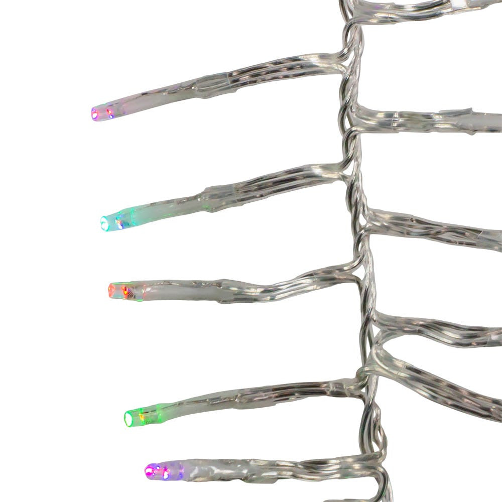 16' 480L RGB 3MM LED Twinkle Cluster Garland With Clear Wire