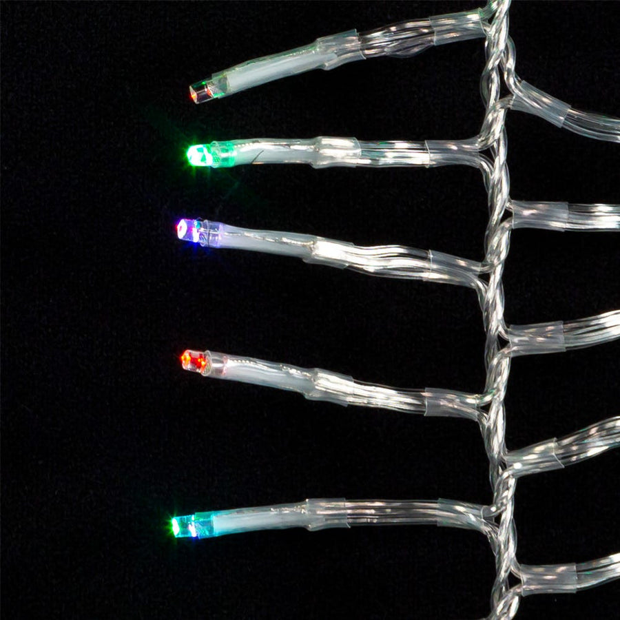 16' 480L RGB 3MM LED Twinkle Cluster Garland With Clear Wire