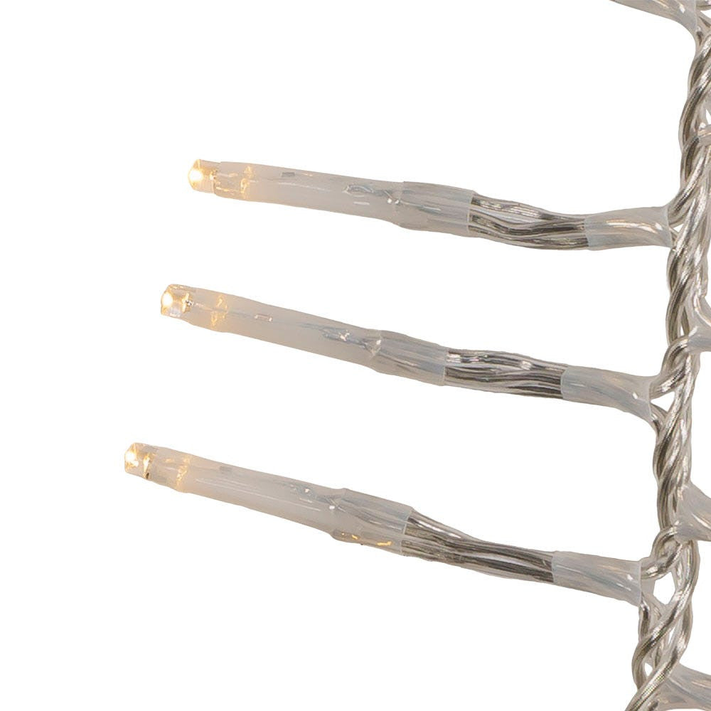 16' 480L Warm White 3MM LED Multifunction Cluster Garland With White Wire