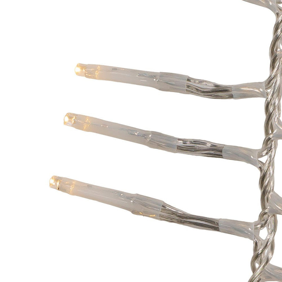 16' 480L Warm White 3MM LED Multifunction Cluster Garland With White Wire