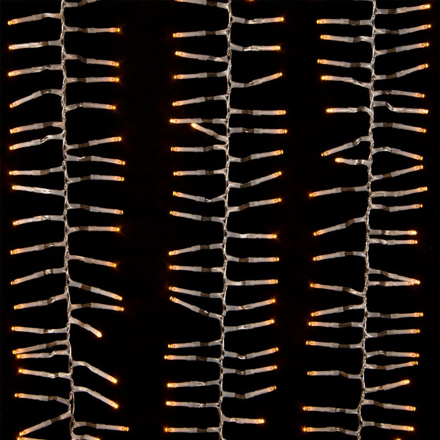 33' 1,000L Classic White 3MM LED Multifunction Cluster Garland With Clear Wire