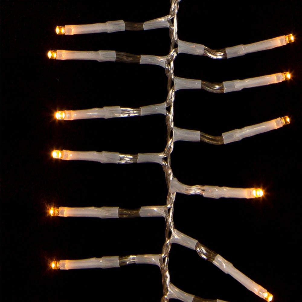 33' 1,000L Classic White 3MM LED Multifunction Cluster Garland With Clear Wire