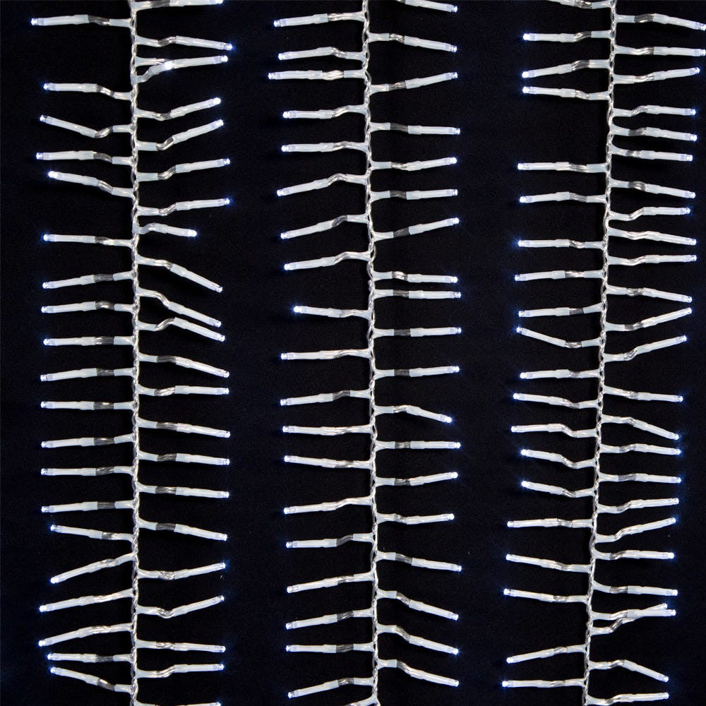 33' 1,000L Cool White 3MM LED Multifunction Cluster Garland With Clear Wire