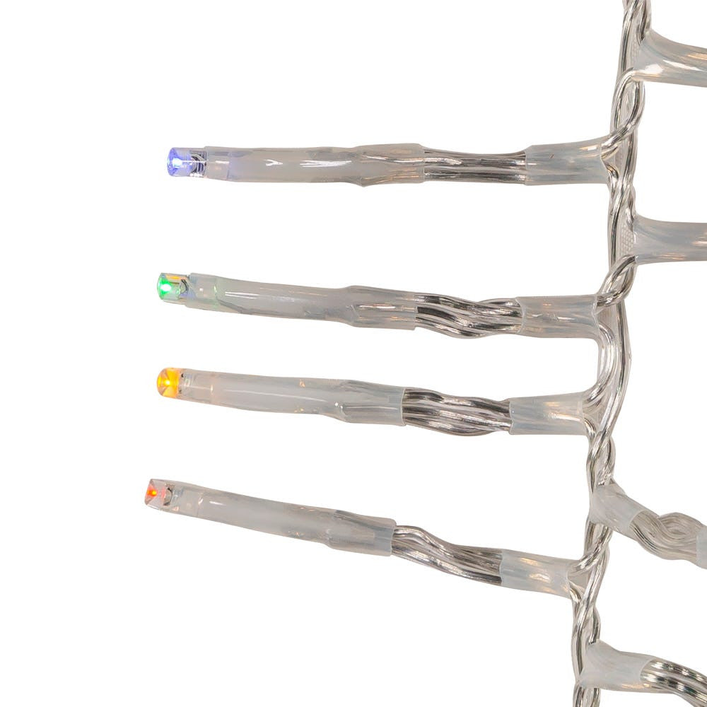 33' 1,000L Multicolor 3MM LED Multifunction Cluster Garland With Clear Wire