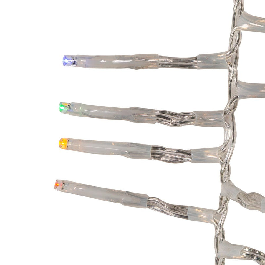 33' 1,000L Multicolor 3MM LED Multifunction Cluster Garland With Clear Wire