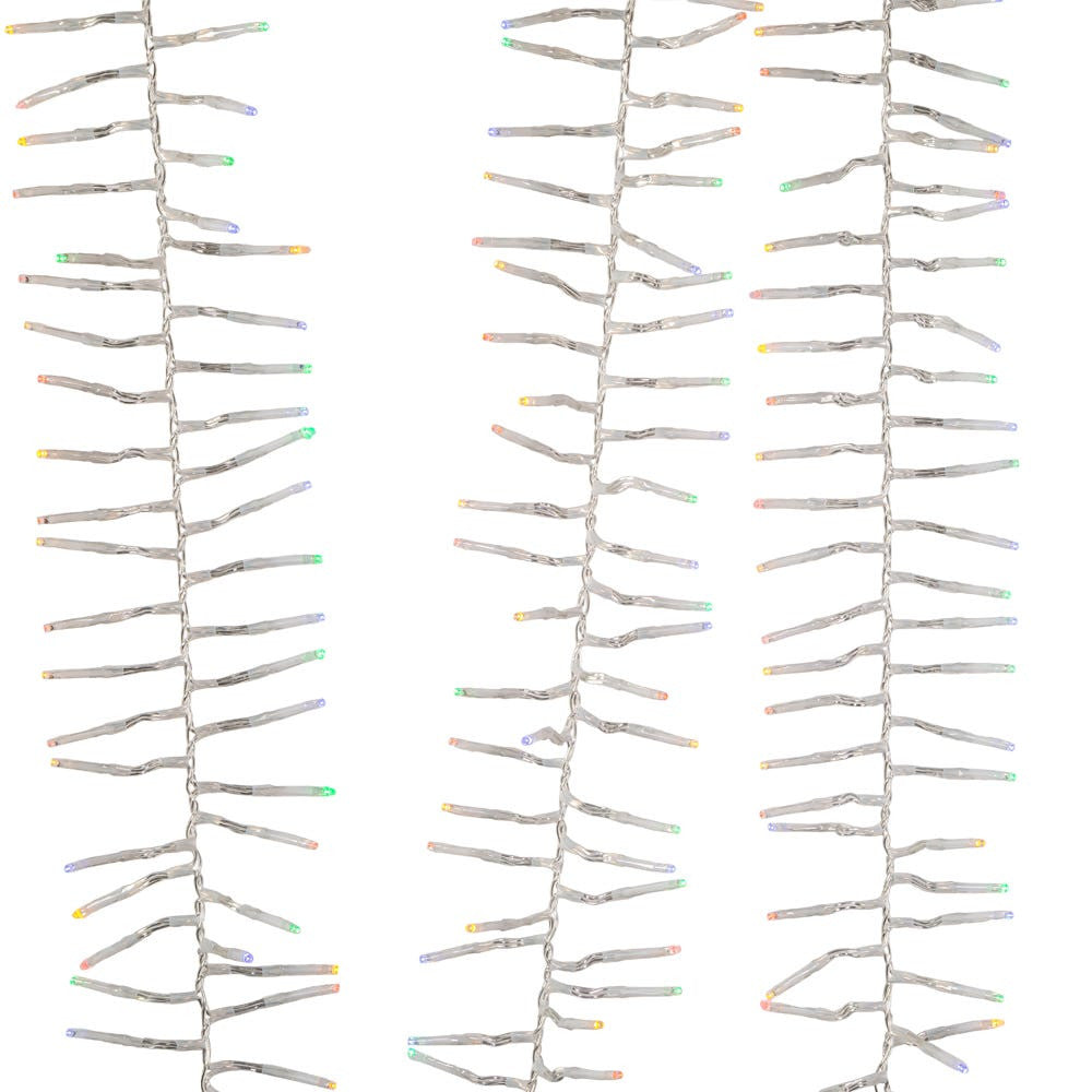 33' 1,000L Multicolor 3MM LED Multifunction Cluster Garland With Clear Wire