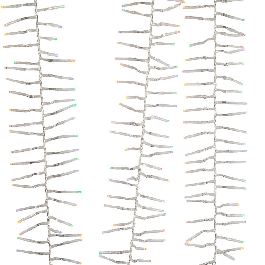 33' 1,000L Multicolor 3MM LED Multifunction Cluster Garland With Clear Wire