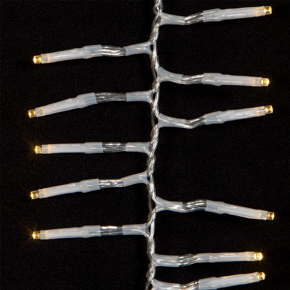 33' 1,000L Warm White 3MM LED Multifunction Cluster Garland With Clear Wire