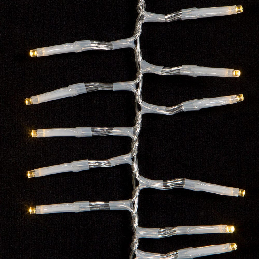 33' 1,000L Warm White 3MM LED Multifunction Cluster Garland With Clear Wire