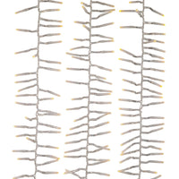 33' 1,000L Warm White 3MM LED Multifunction Cluster Garland With Clear Wire