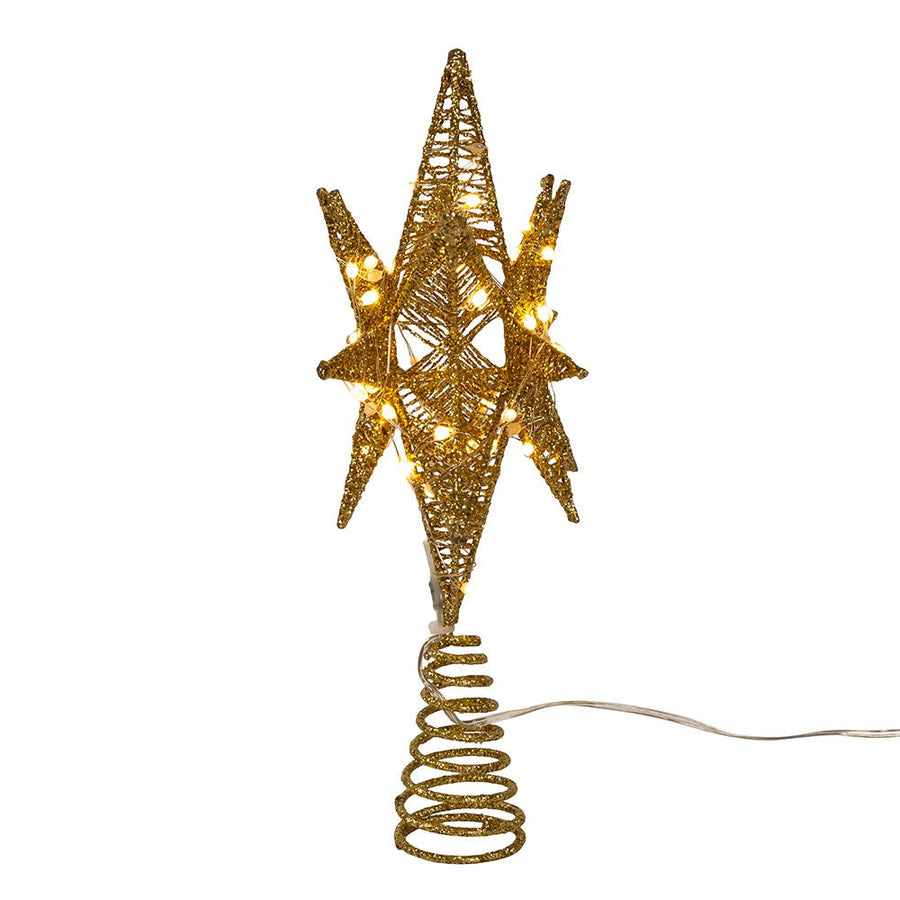 11" 60L Warm White Twinkling Superbright LED Gold Starburst Treetop