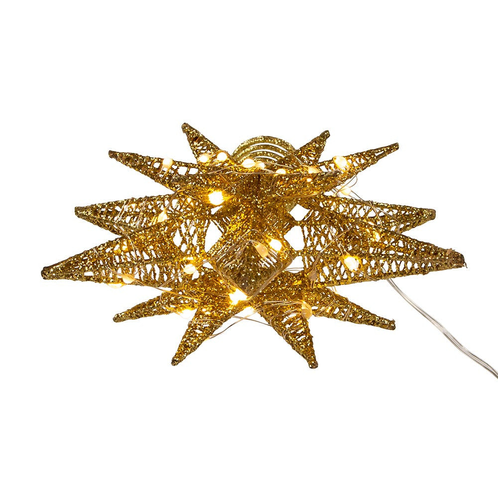 11" 60L Warm White Twinkling Superbright LED Gold Starburst Treetop
