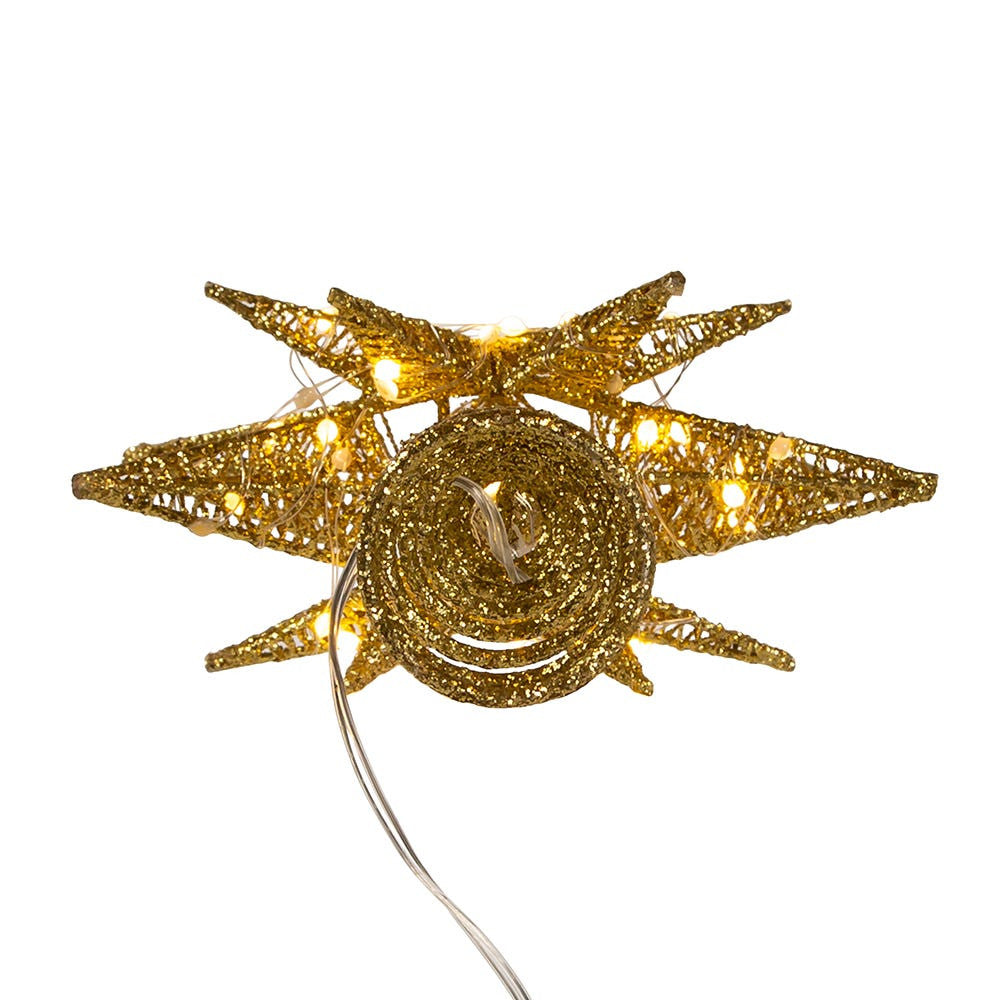 11" 60L Warm White Twinkling Superbright LED Gold Starburst Treetop