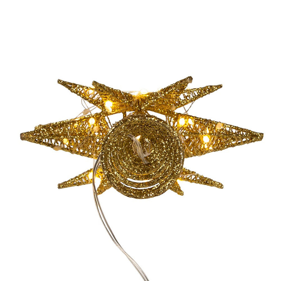 11" 60L Warm White Twinkling Superbright LED Gold Starburst Treetop