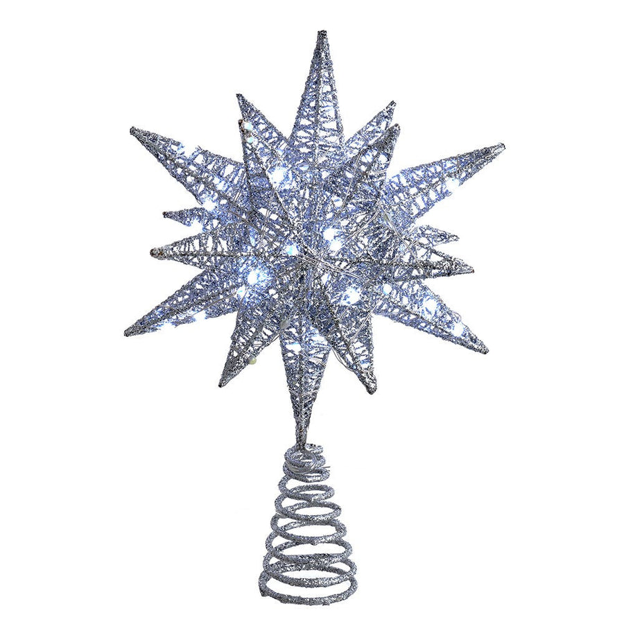 11" 60L Cool White Twinkling Superbright LED Silver Starburst Treetop