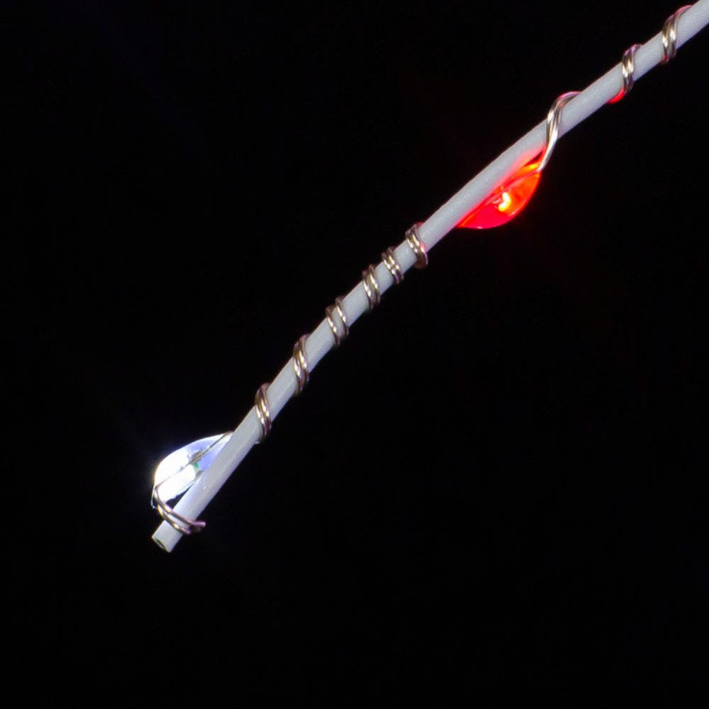 12" 120L Red & Pure White Fairy LED 3D Starburst Light