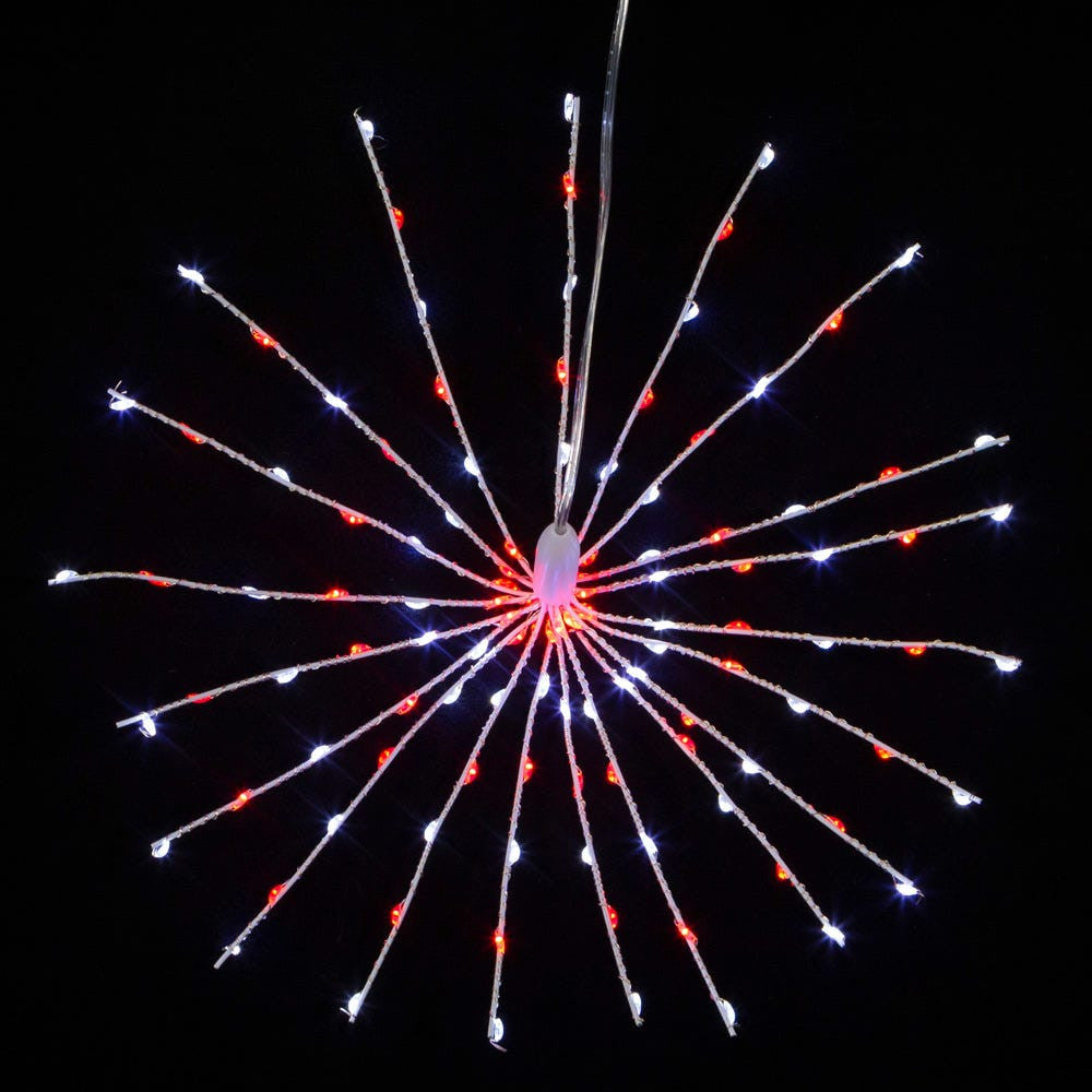 12" 120L Red & Pure White Fairy LED 3D Starburst Light