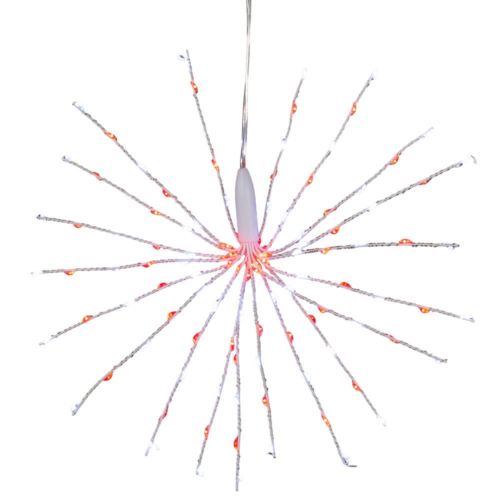 12" 120L Red & Pure White Fairy LED 3D Starburst Light