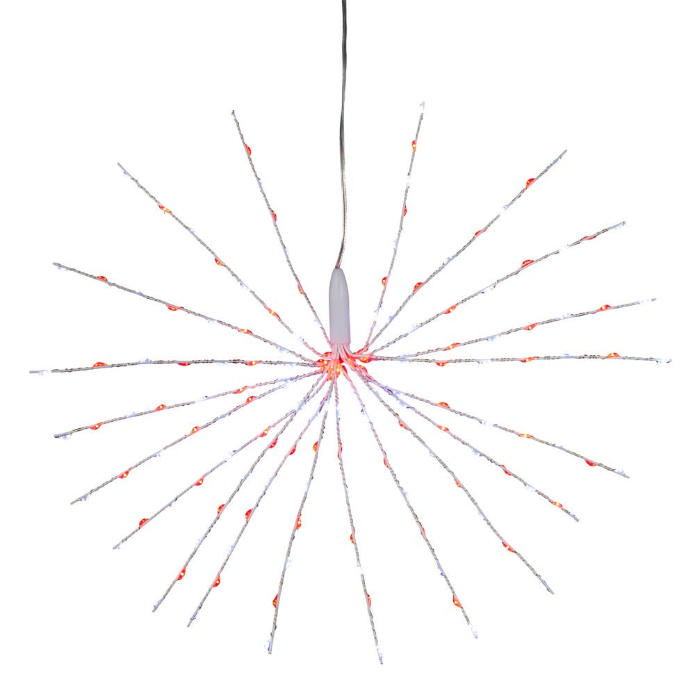 16" 160L Red & Pure White Fairy LED 3D Starburst Light
