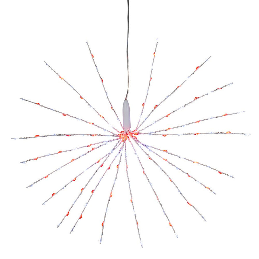 16" 160L Red & Pure White Fairy LED 3D Starburst Light
