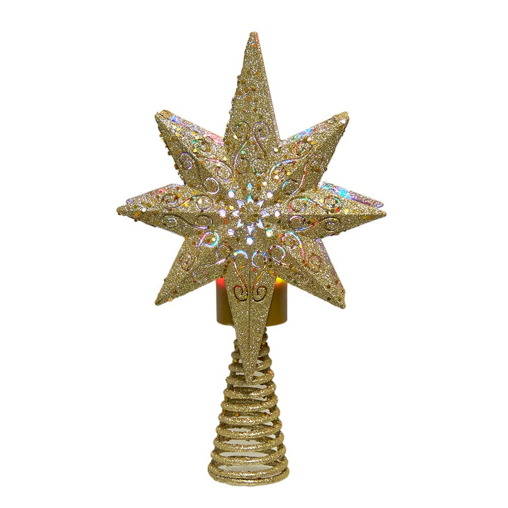 13.4" Gold Glitter Polaris Star Projector Treetop