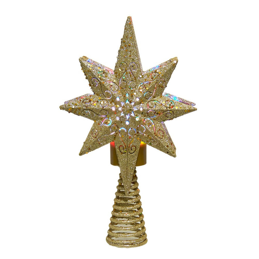 13.4" Gold Glitter Polaris Star Projector Treetop