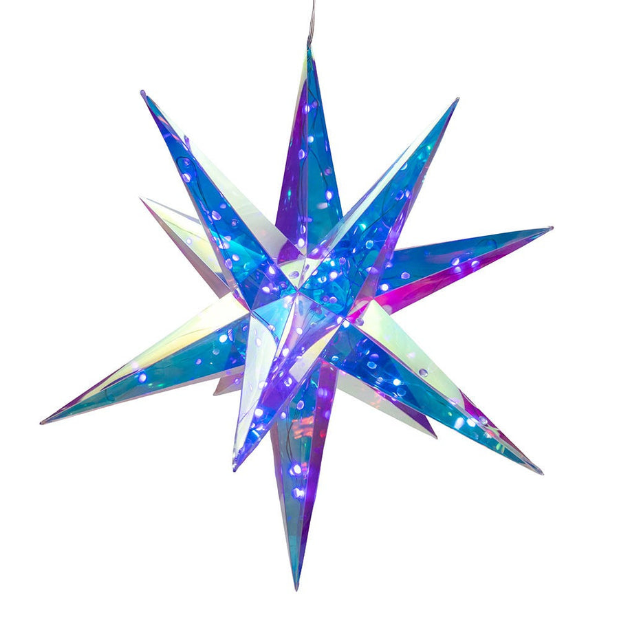 19.25" 80L RGB LED Magical Iridescence Holographic Foldable Starburst + Remote