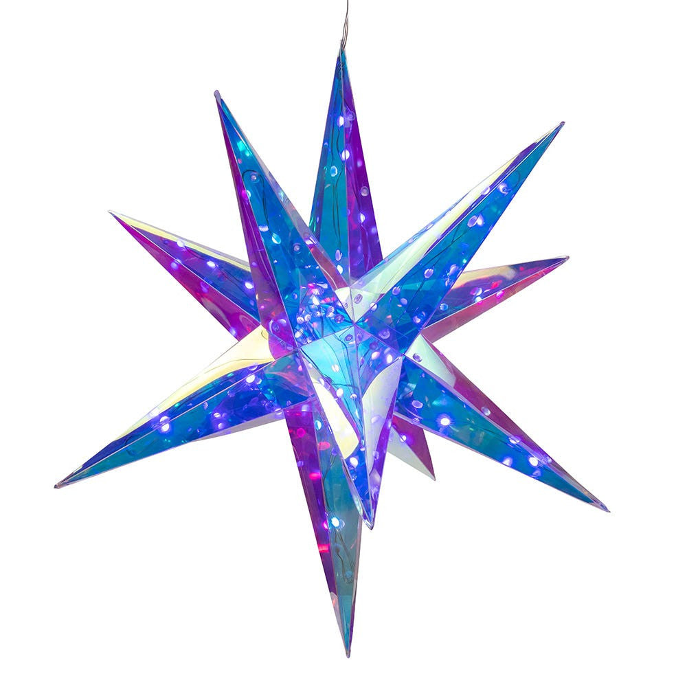 19.25" 80L RGB LED Magical Iridescence Holographic Foldable Starburst + Remote