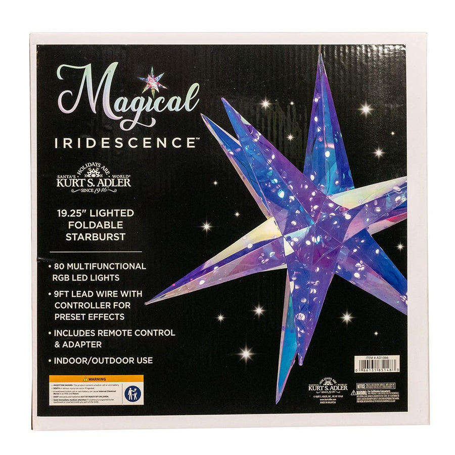 19.25" 80L RGB LED Magical Iridescence Holographic Foldable Starburst + Remote