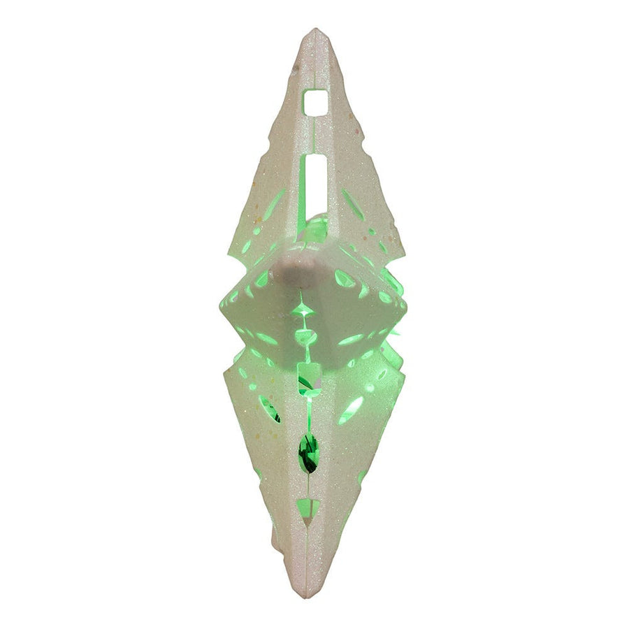 11.8" White Iridescent LED Star With Rotating Ornament Treetop