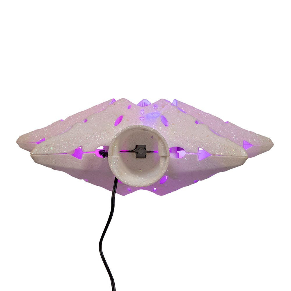 11.8" White Iridescent LED Star With Rotating Ornament Treetop