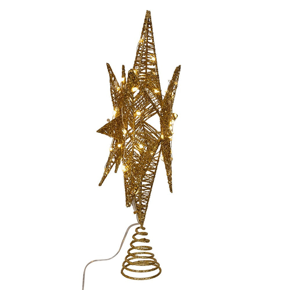 15" Twinkling Superbright LED Gold Starburst Treetop