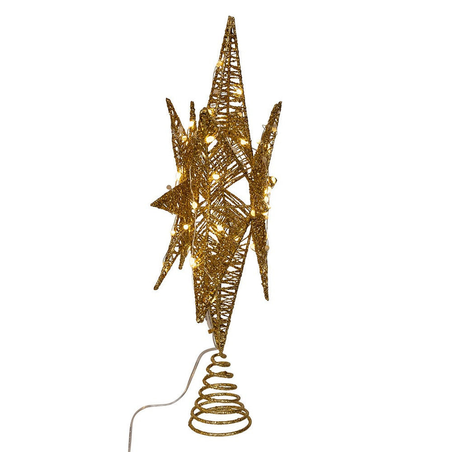 15" Twinkling Superbright LED Gold Starburst Treetop