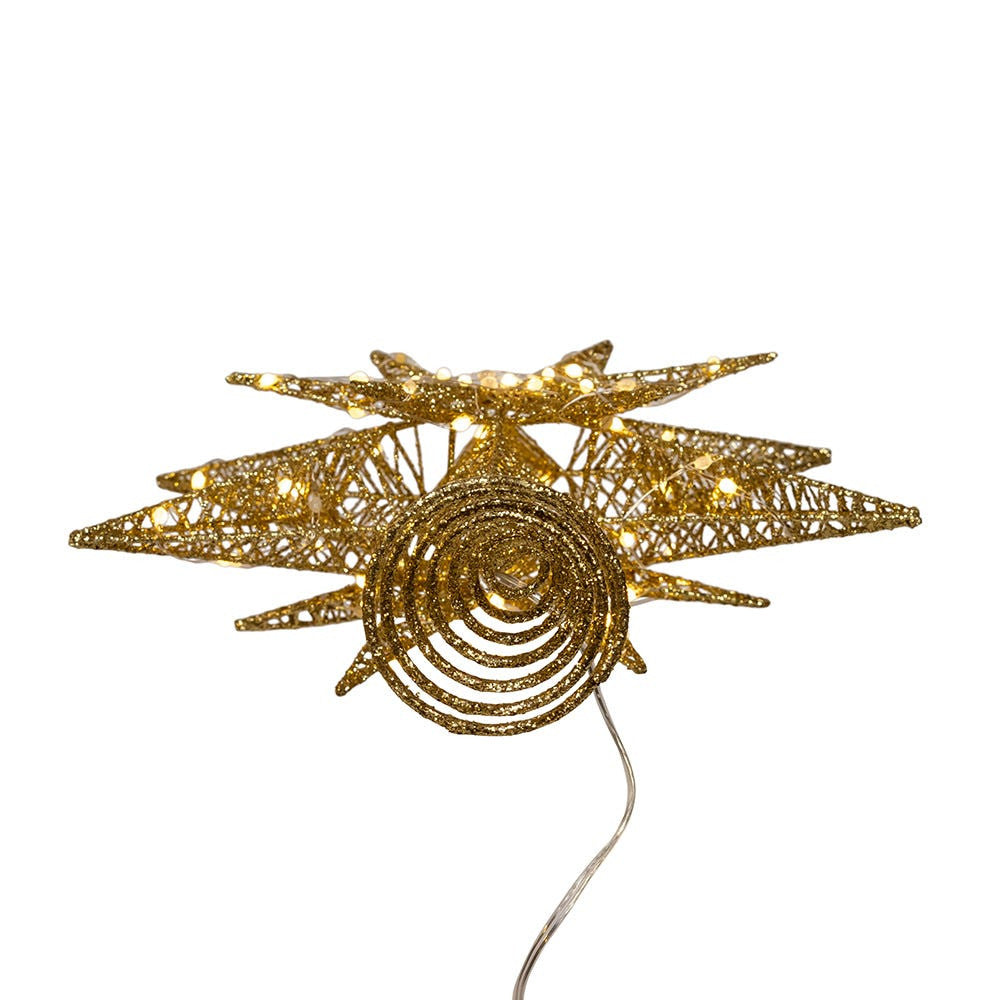 15" Twinkling Superbright LED Gold Starburst Treetop