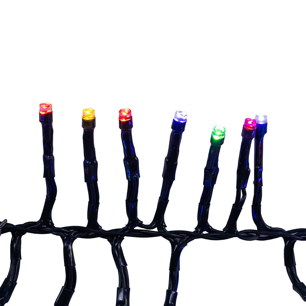 16' 480L Dual Color Multifunction 5MM LED Green Wire Cluster Garland + Remote
