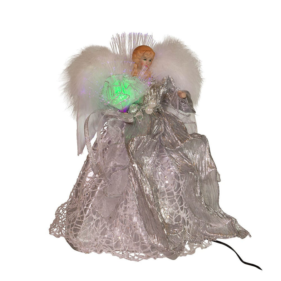 12" CUL Fiber-Optic LED Silver Angel Treetop
