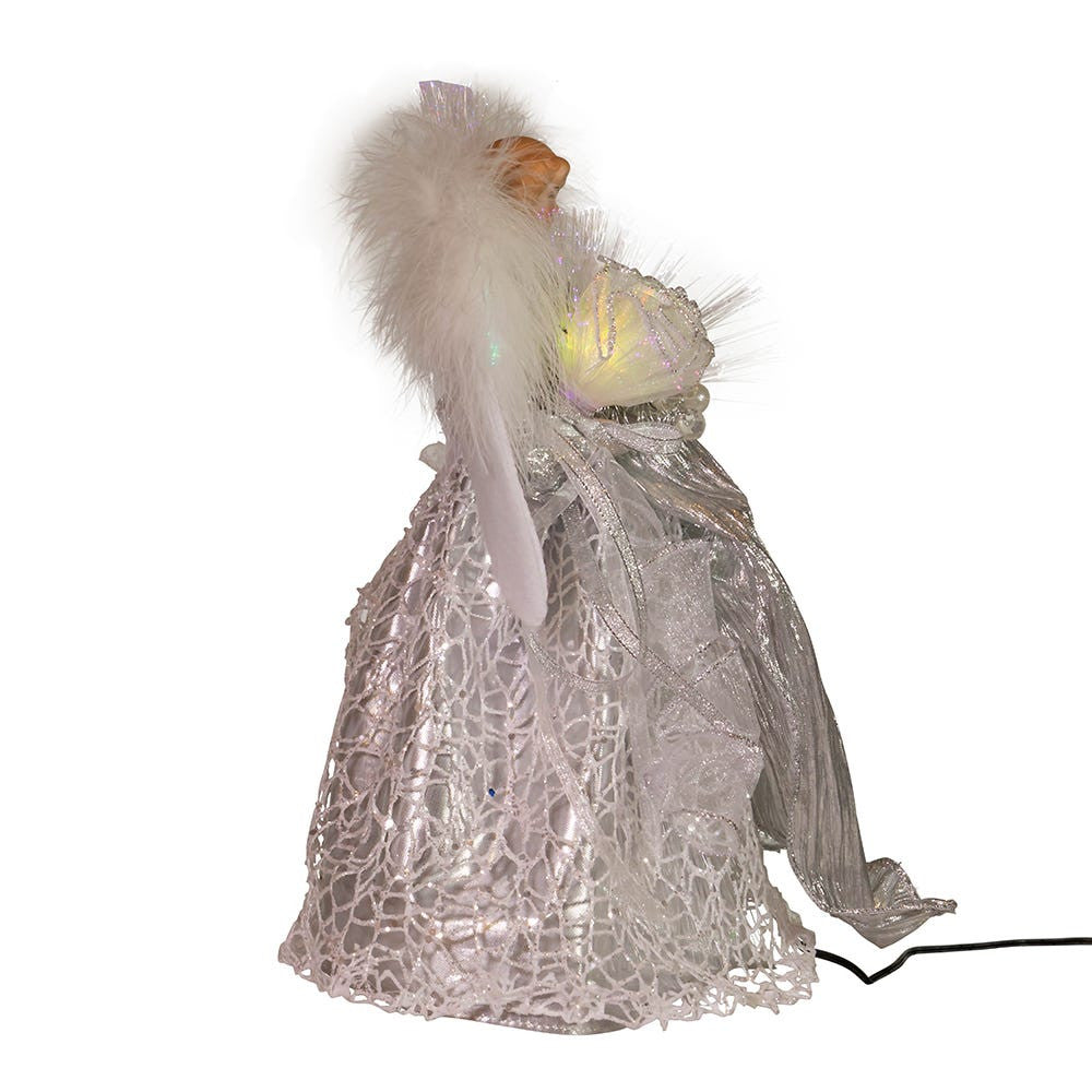 12" CUL Fiber-Optic LED Silver Angel Treetop