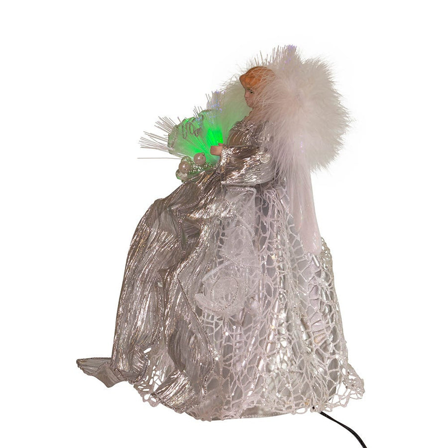12" CUL Fiber-Optic LED Silver Angel Treetop