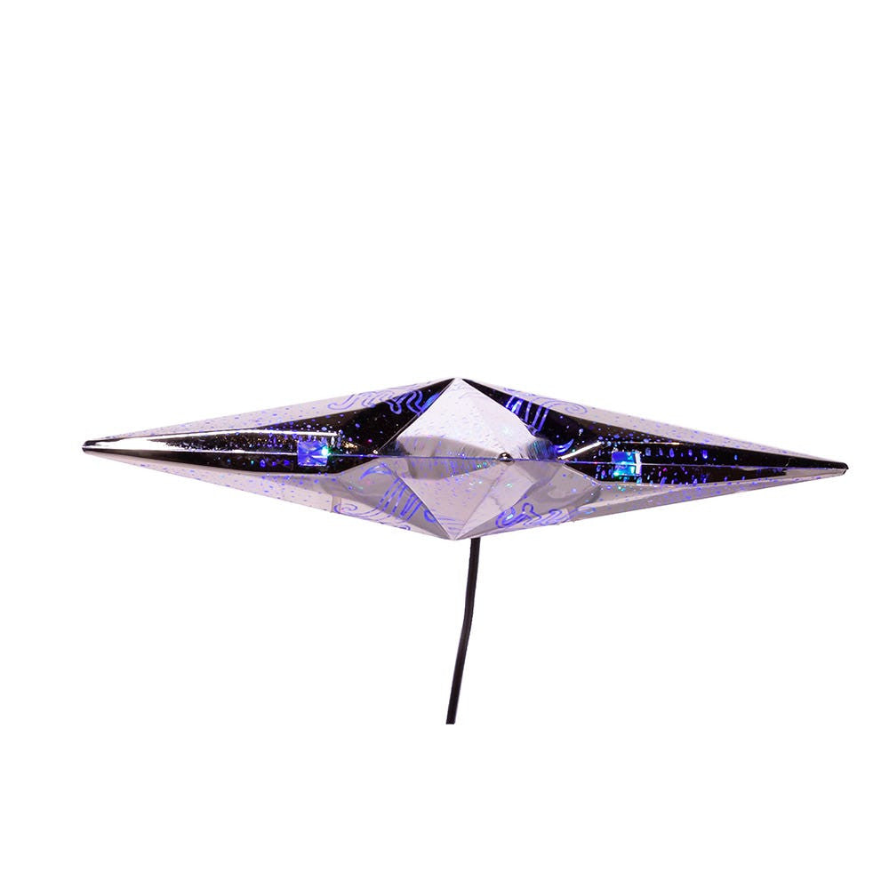 10" 18L "Merry Christmas" RGB LED Silver Star Treetop