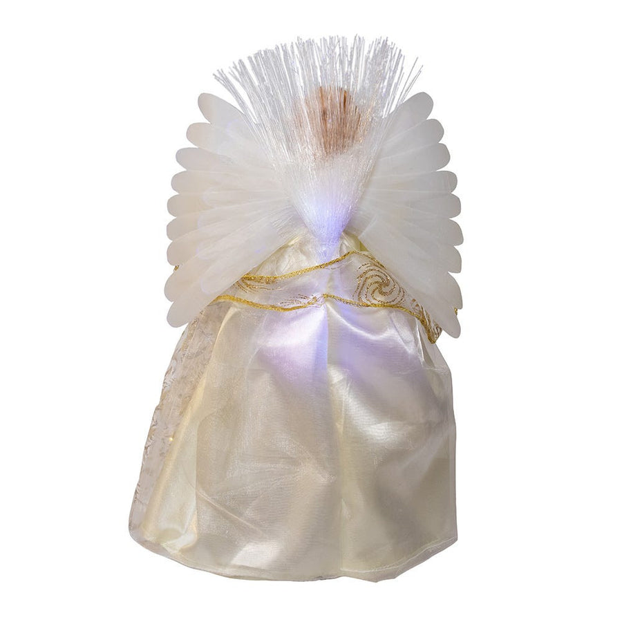 12" UL 30L Fairy LED Fiber Optic Gold Angel Treetop