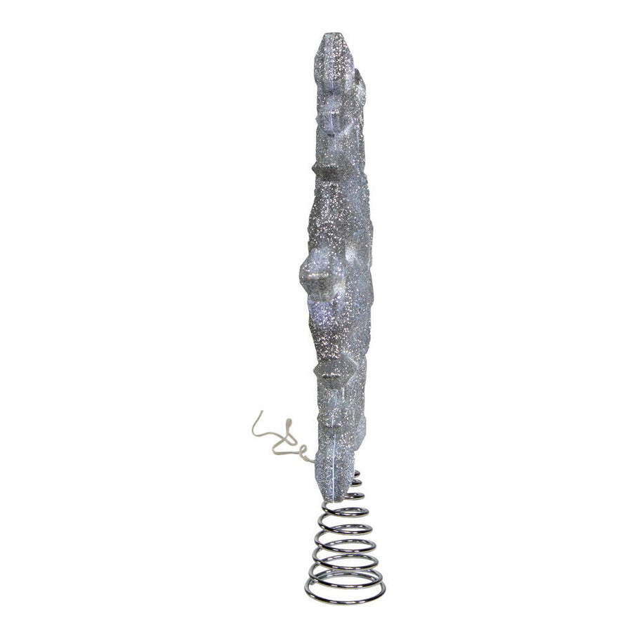 13" UL 25L Cool White LED Glittered Snowflake Treetop