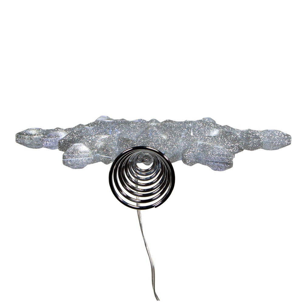 13" UL 25L Cool White LED Glittered Snowflake Treetop